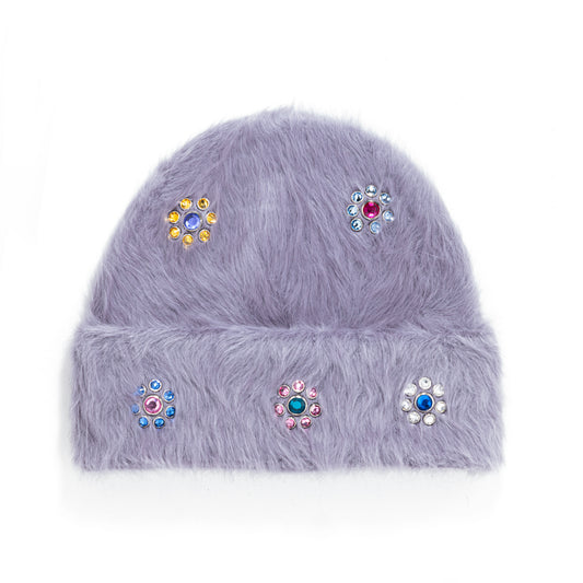 Gross™ Grey Frozen Flower Fur Beanie