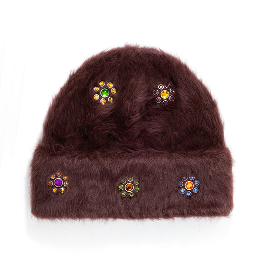 Gross™ Hazelnut Frozen Flowers Fur Beanie