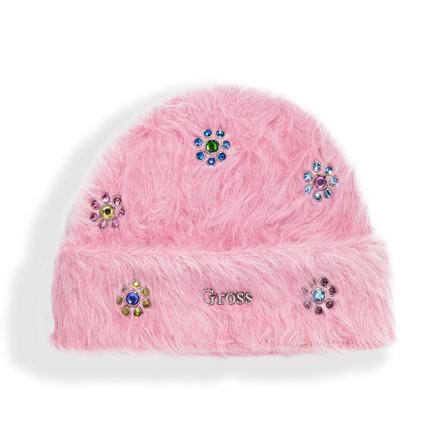 Gross™ Pastel Pink Frozen Flowers Fur Beanie