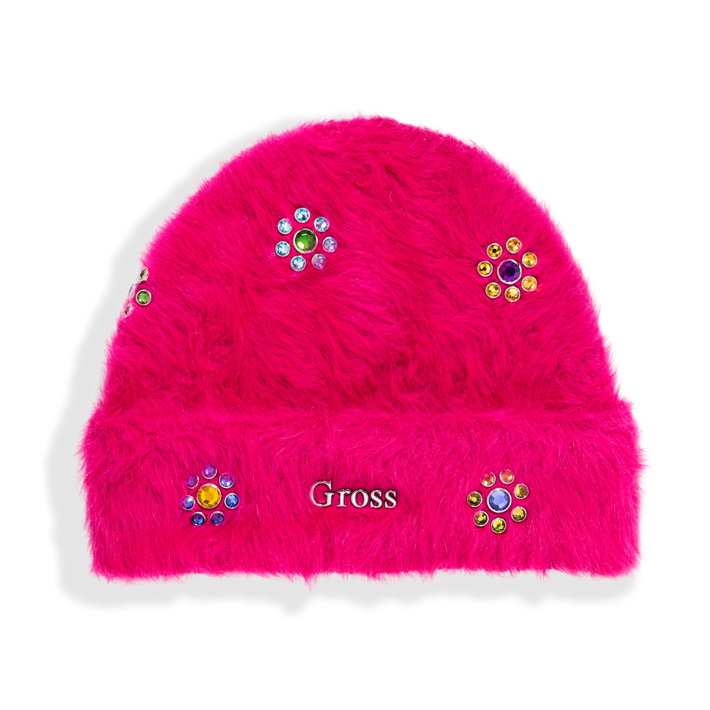 Gross™ Fuchsia Pink Frozen Flowers Fur Beanie