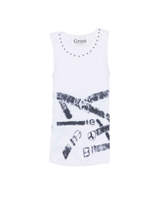 Gross™ Belt Printed Studded Wife Beater