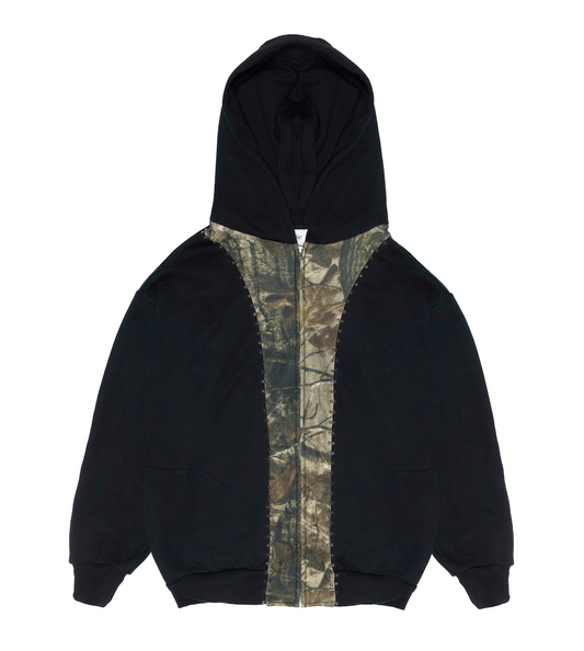 Gross™ Black Camo Studded Zip Up Hoodie